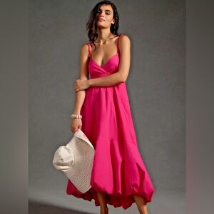 NWT Anthropologie V-Neck Tiered Bubble-Hem Dress Size M